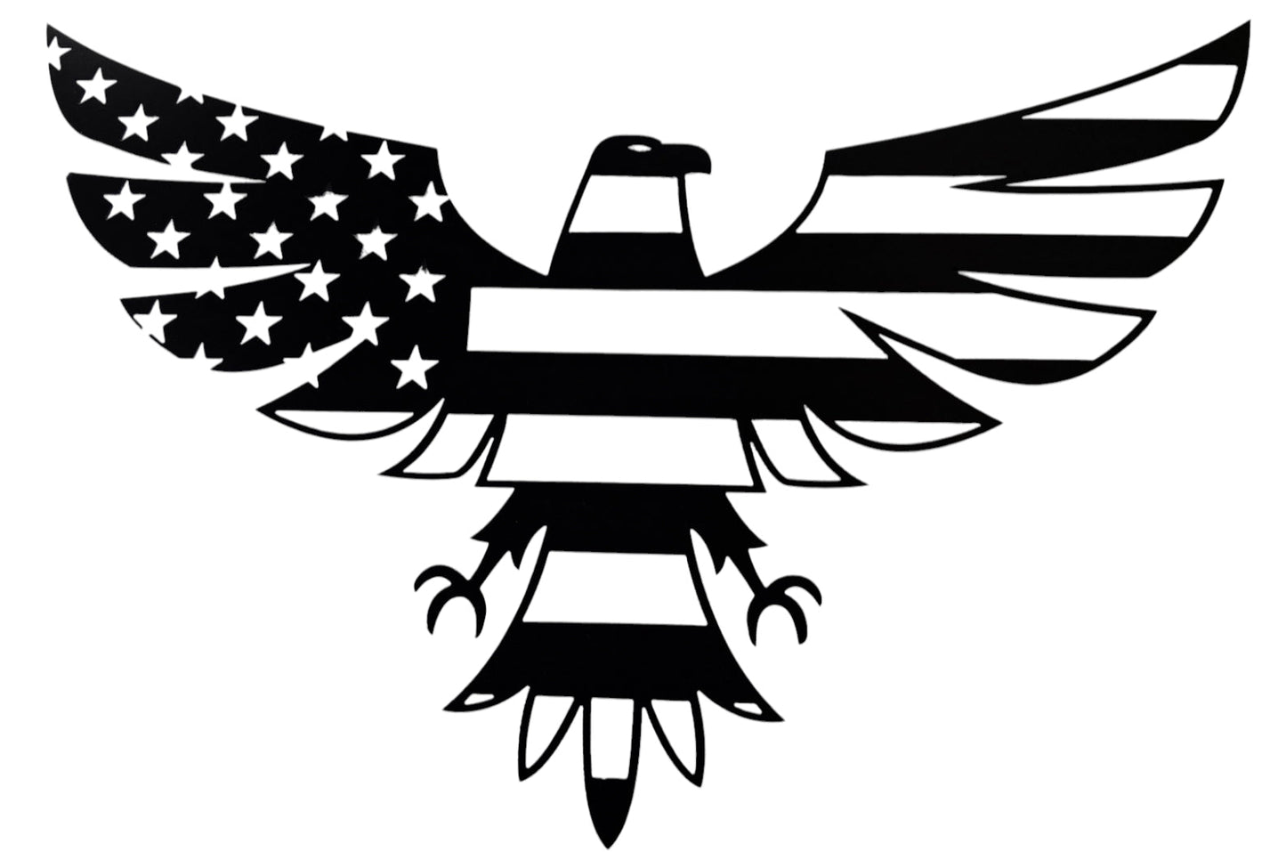 American Flag Eagle Black & Colored Silhouette Metal Sign