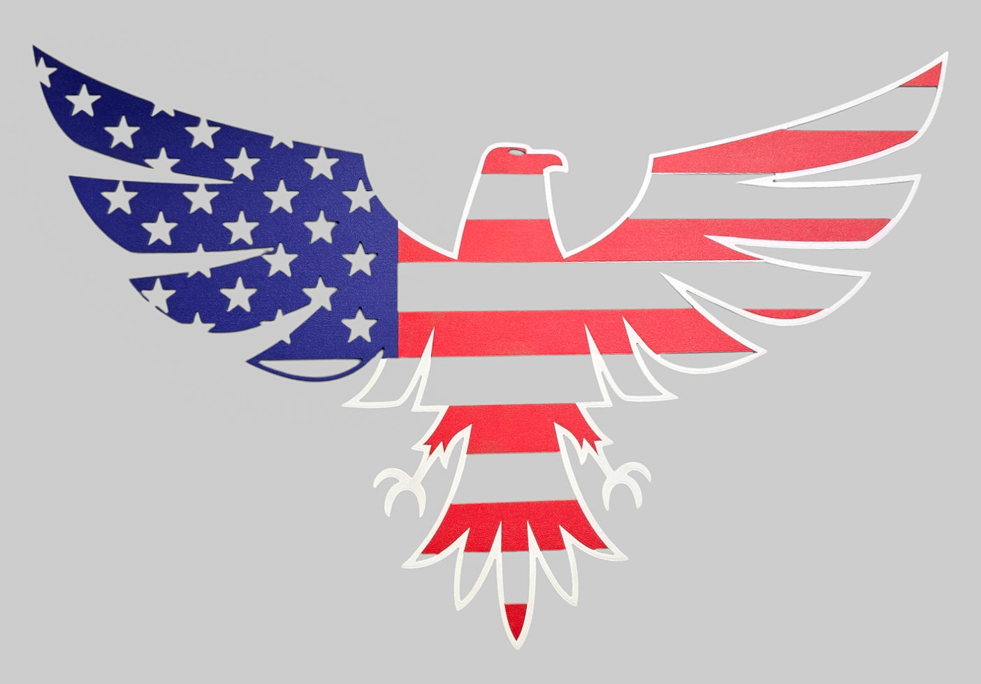 American Flag Eagle Black & Colored Silhouette Metal Sign