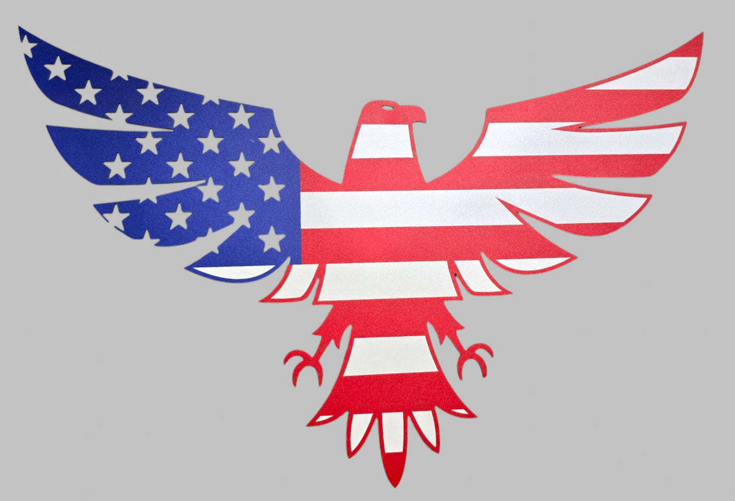 American Flag Eagle Black & Colored Silhouette Metal Sign