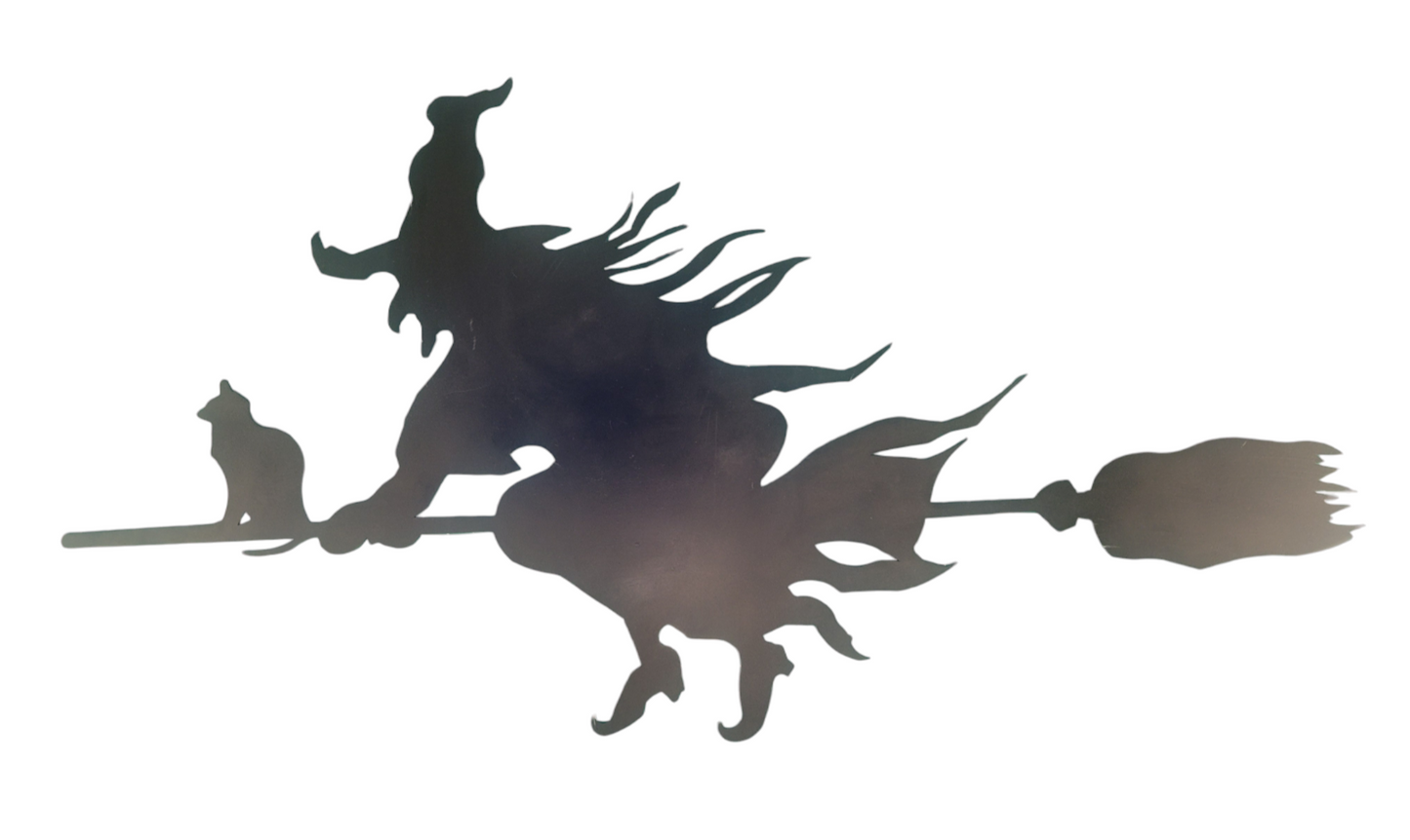Black Silhouette Witches Halloween Metal Sign