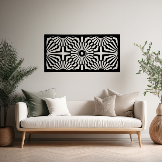 Spiral Crosses Silhouette Wall Art