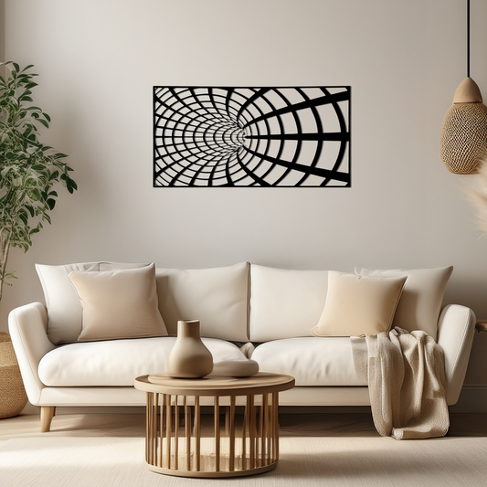 3D Wormhole Abstract Silhouette Wall Decoration