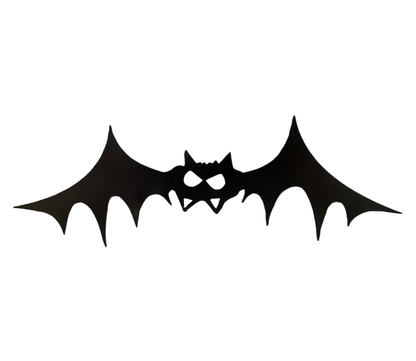 Black Silhoutte Bat Halloween Metal Sign 4" x 6"