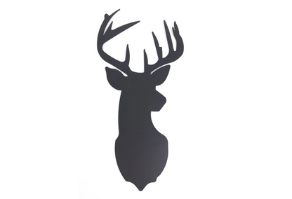 Black Silhoutte Deer Buck Aluminum Sign 12" x 24"