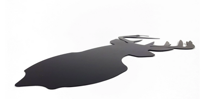 Black Silhoutte Deer Buck Aluminum Sign 12" x 24"