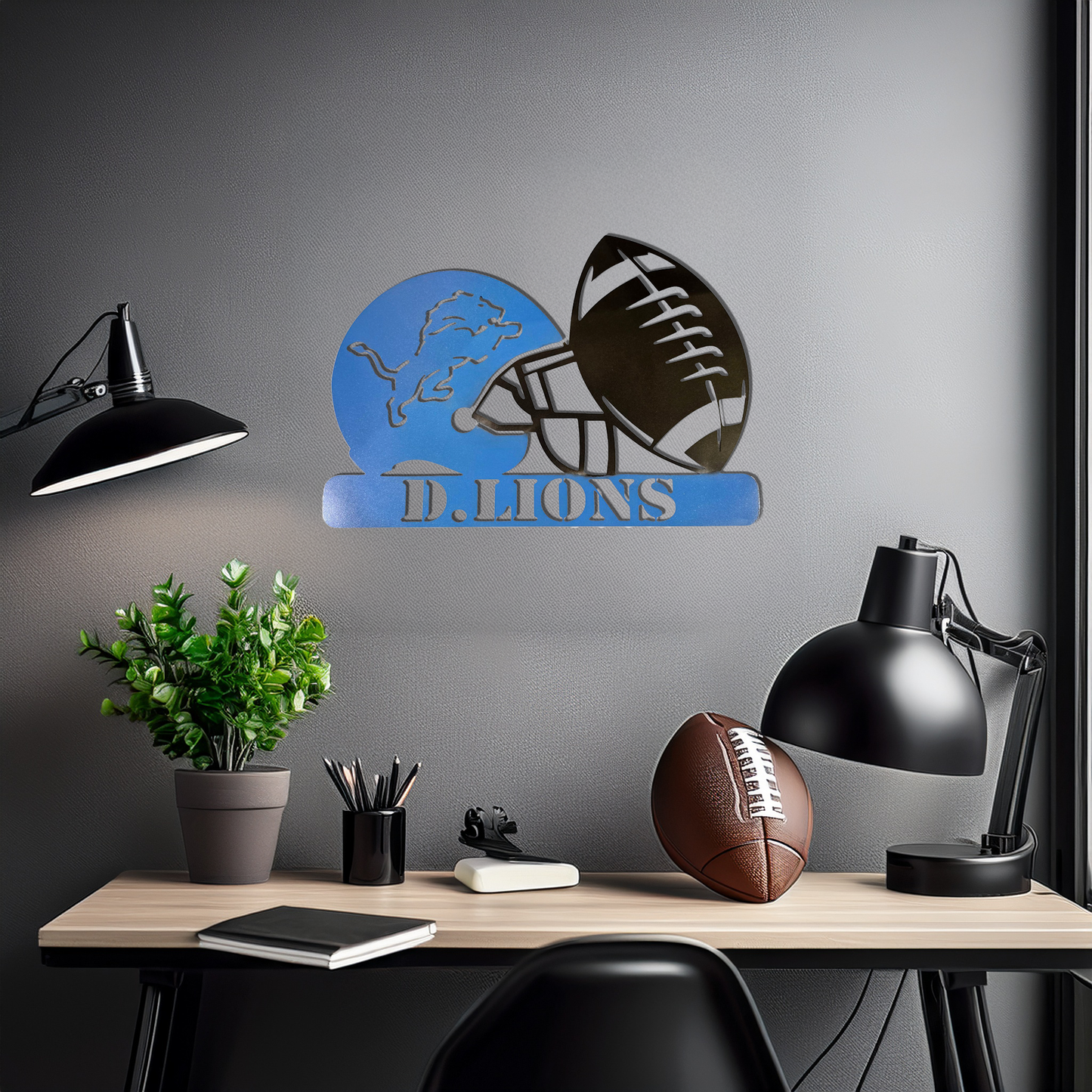 D Lions Powder Coated Aluminum Wall Art