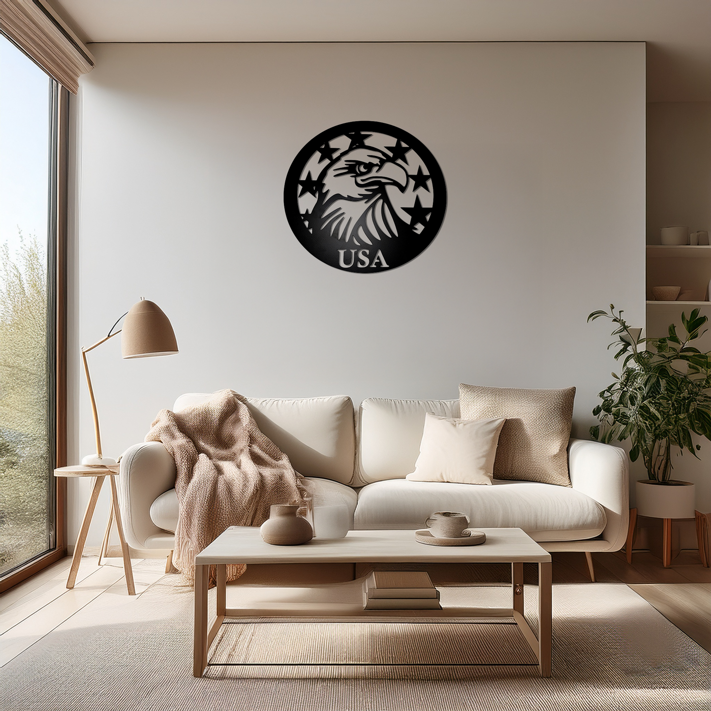 USA Eagle Emblem Silhouette Wall Decoration