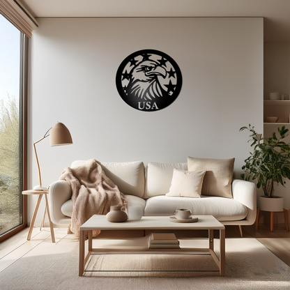 USA Eagle Emblem Silhouette Wall Decoration