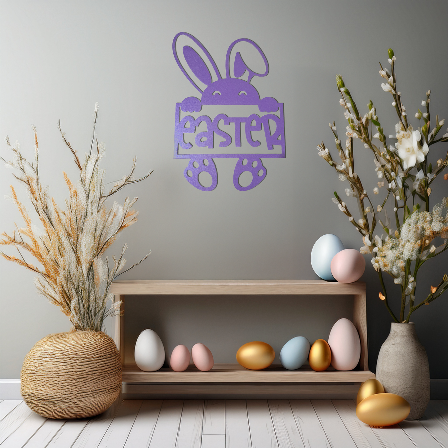 Easter Bunny Metal Wall Art