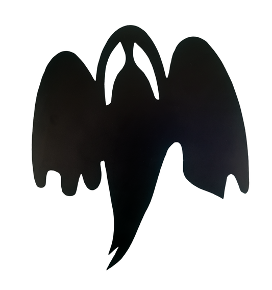 Black Silhoutte Ghost Halloween Metal Sign 6" x 8"