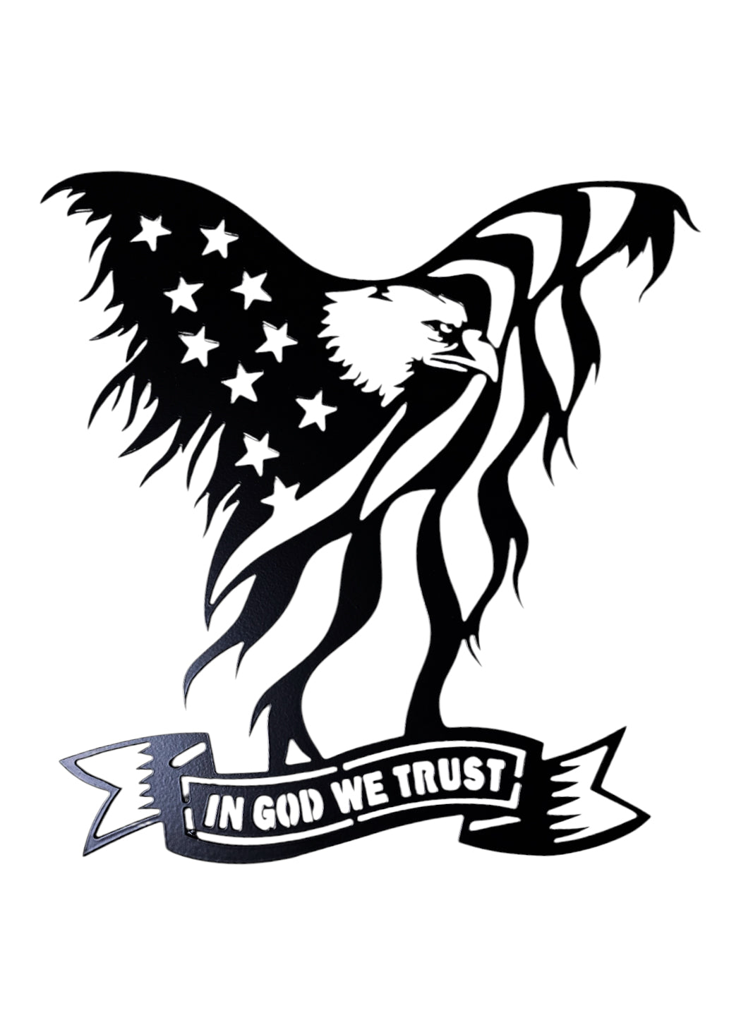 In God We Trust Eagle Metal Sign