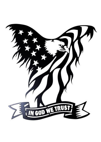 In God We Trust Eagle Metal Sign
