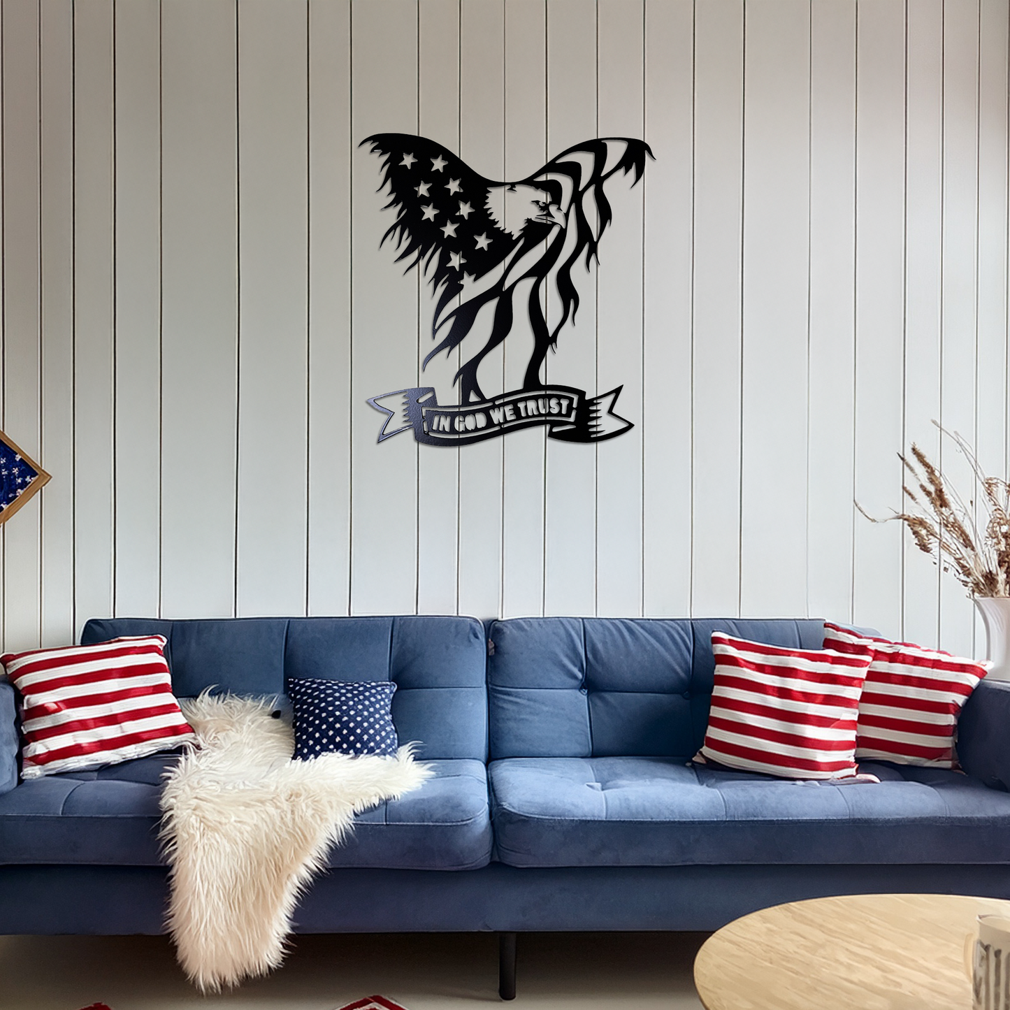 In God We Trust Eagle Metal Sign