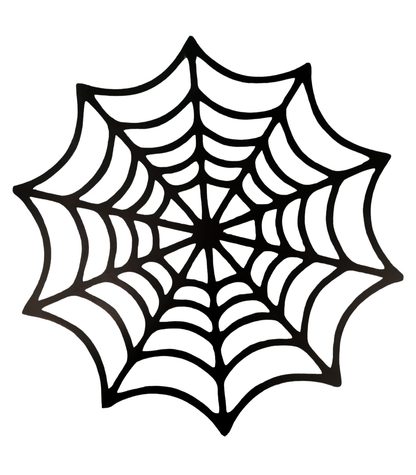 Black Silhoutte Spider Web Halloween Metal Sign 10" x 10"