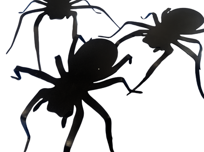 Black Silhouette 3D Spider Halloween Decoration 5.5"W x 5.5"L x1.5"H