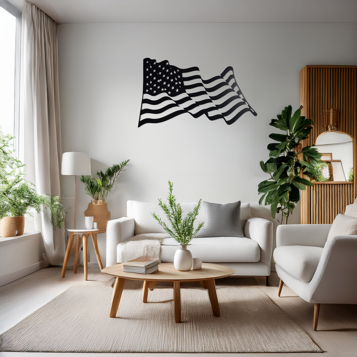 US Flag Black Silhouette Wall Decoration