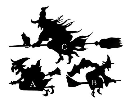 Black Silhouette Witches Halloween Metal Sign
